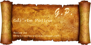 Görbe Polina névjegykártya